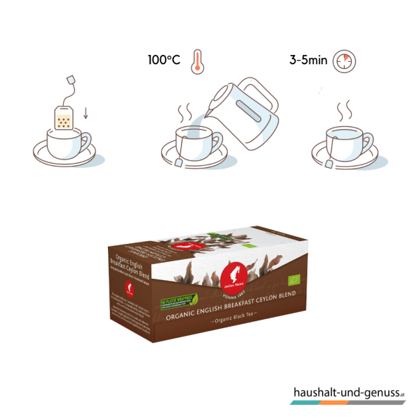 Julius Meinl Bio Tee English Breakfast Ceylon blend, Ziehzeit